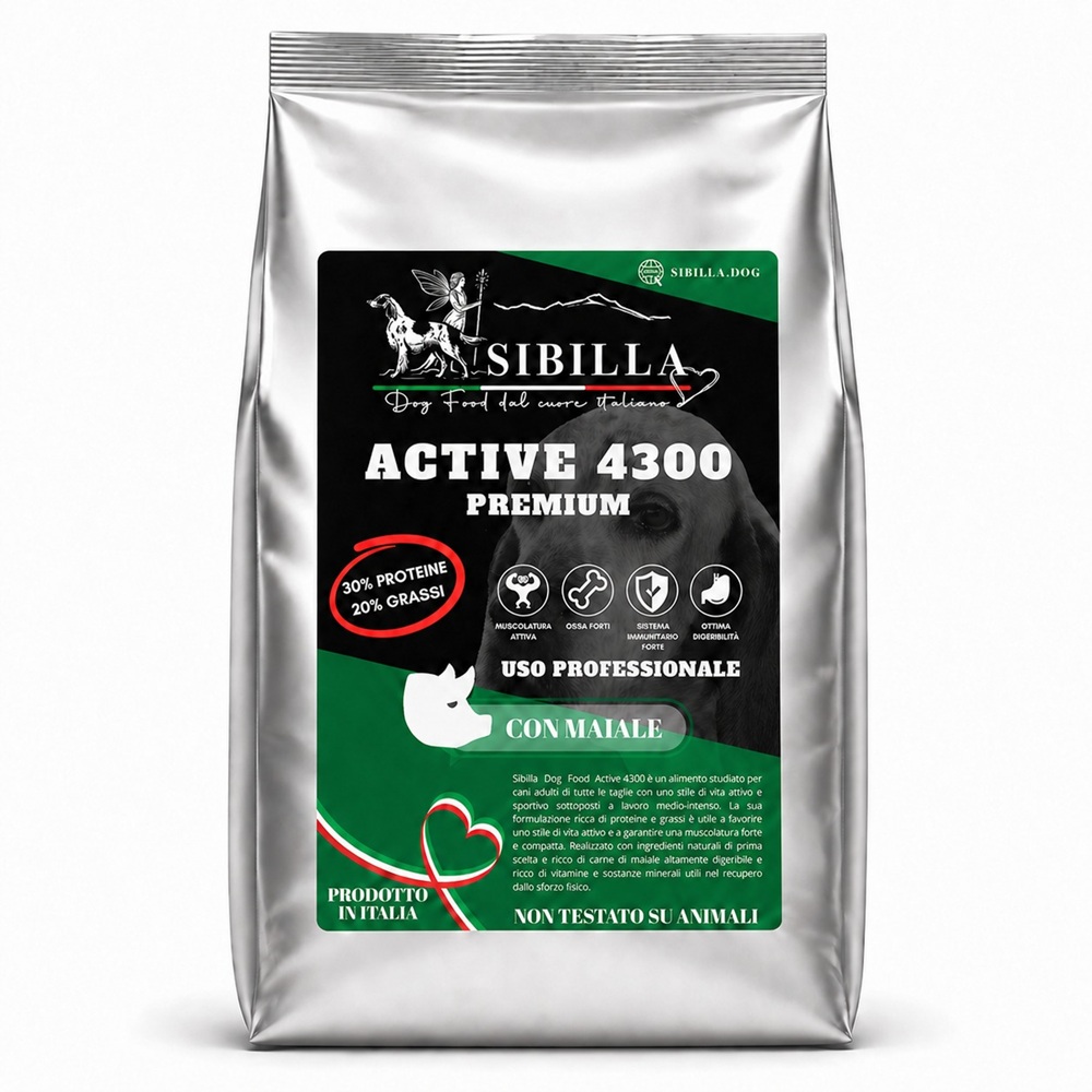 Sacco Crocchette Premium Active 4300 - Cane Adulto lavoro medio-intenso