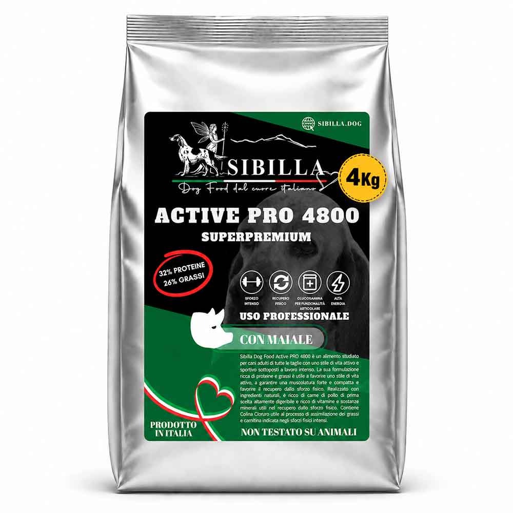 Sacco 4 kg Crocchette Superpremium Active Pro 4800 - Cane Adulto lavoro intenso