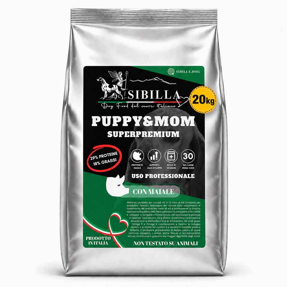 Sacco 20 Kg Crocchette Superpremium Puppy-Mom - Cuccioli da 2 a 12 mesi