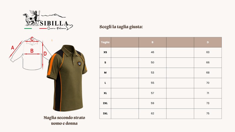 Tabella taglie polo Sibilla